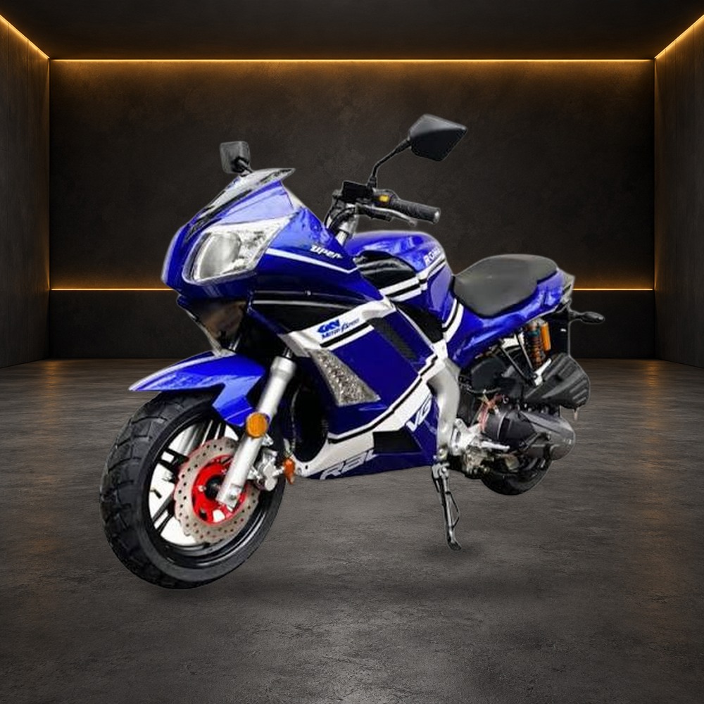 Roma 150cc Motorcycle in the Family Funsports showroom