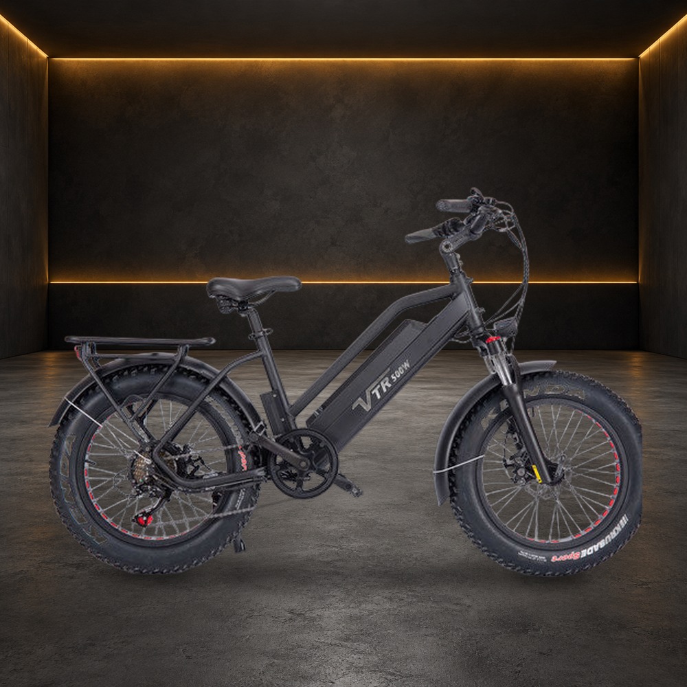 VRT-B12 500W Electric Bike – 48V Rear Hub Motor with Pedal Assist and Throttle in the Family Funsports showroom
