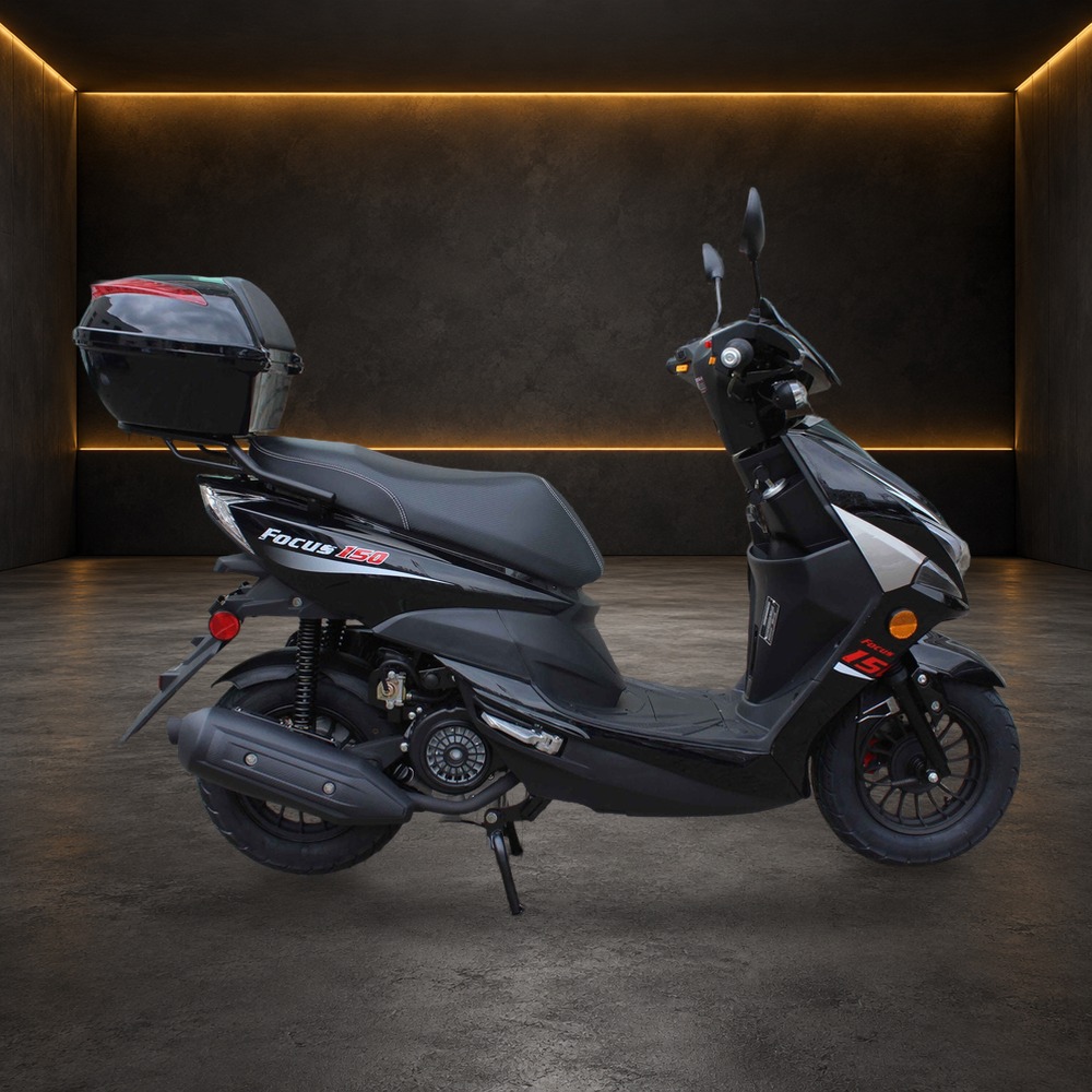 Focus 150cc Scooter with 10 Inch Tires in the Family Funsports showroom